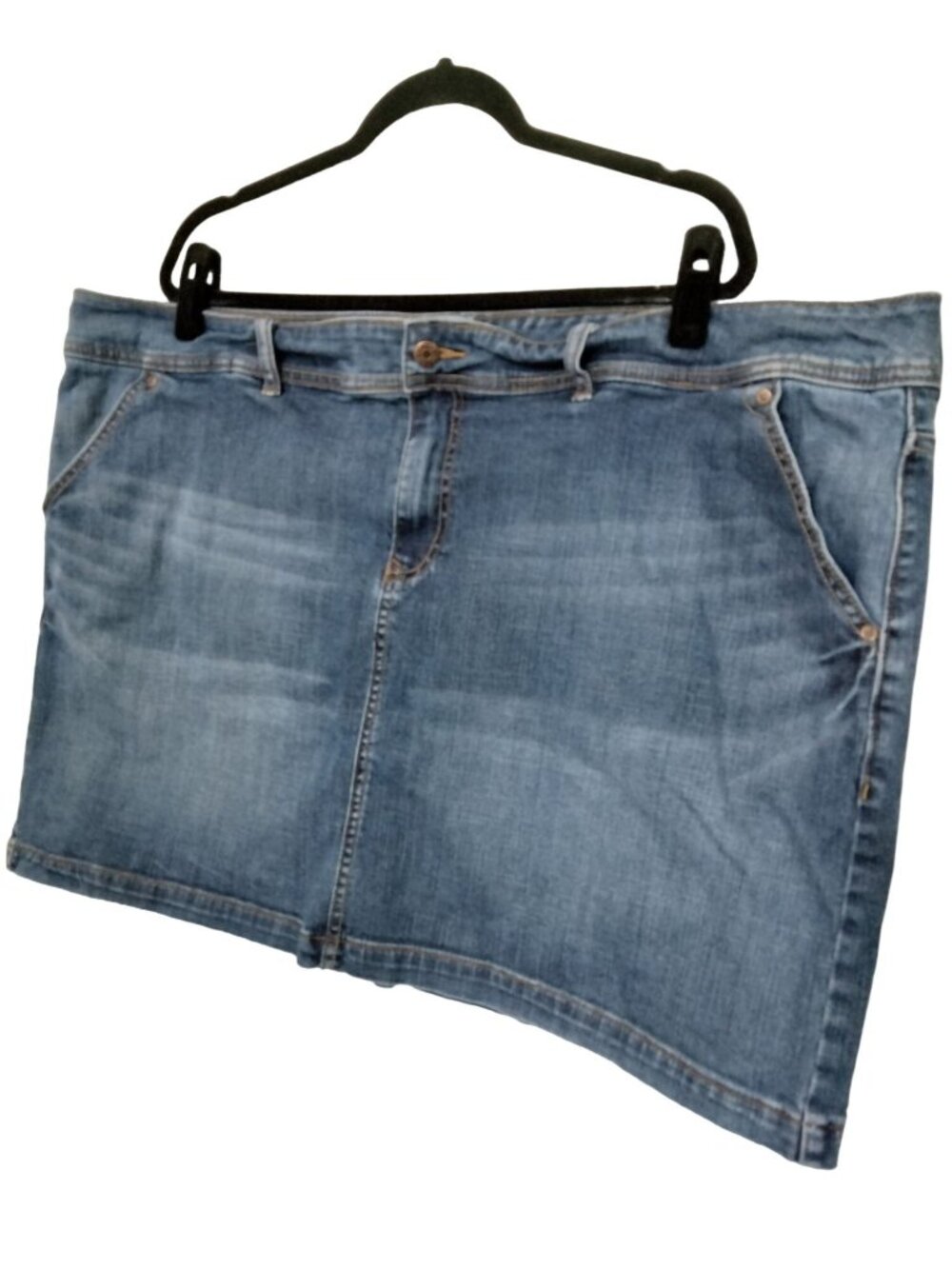 Old Navy Plus Size 26 Skirt Mini Denim Light Blue Casual Stretchy Low Waist - Picture 3 of 8